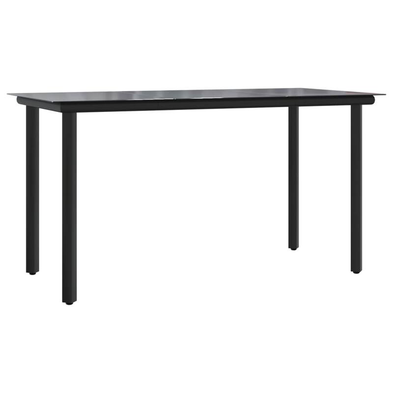 vidaXL Patio Dining Set Outdoor Dining Table and Chair Poly Rattan and Steel