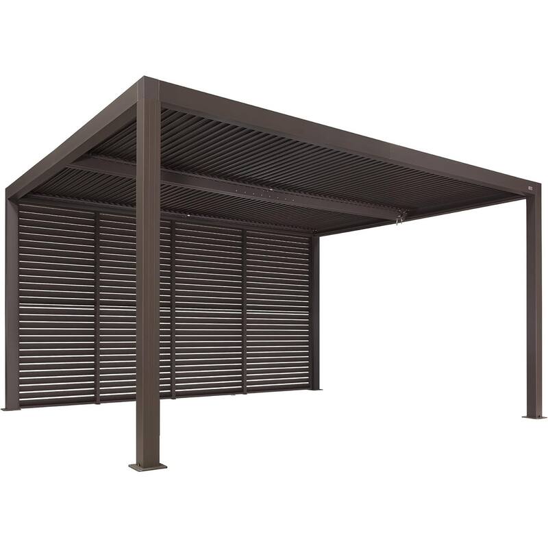PURPLE LEAF Bronze Louvered Pergola Accessories Roller Blinds, Strip Light and Shutter Wall(Pergola Not Included)