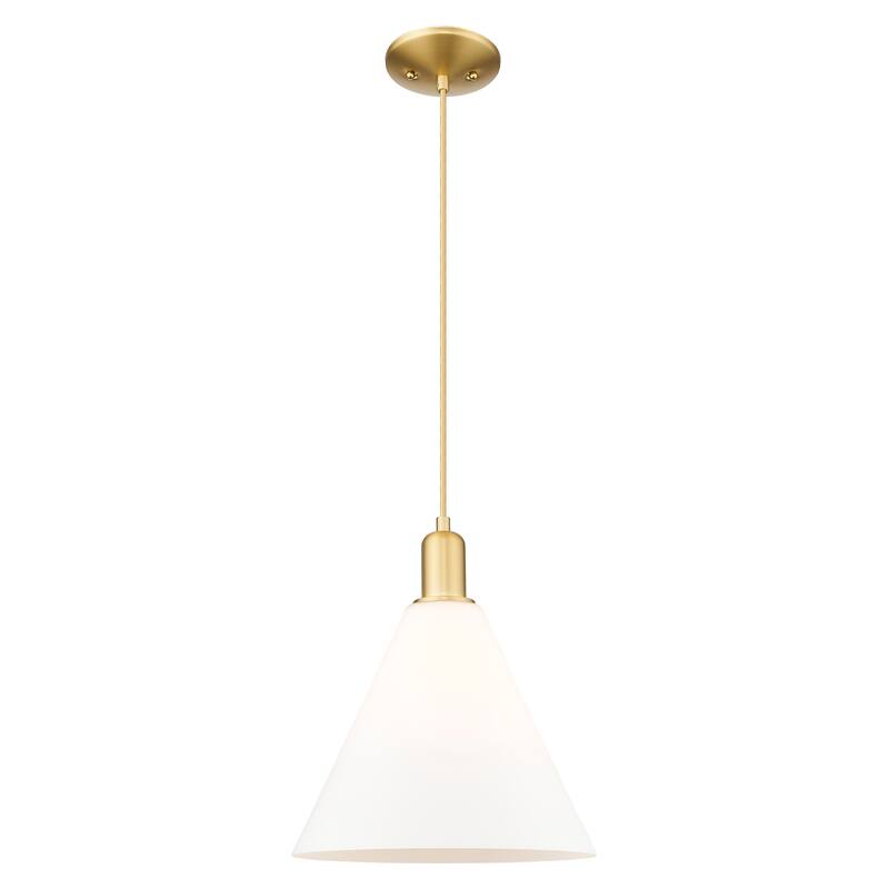Innovations Lighting Endless Possibilities Arcadia - Berkshire Glass - 1 Light 12" Cord Hung Mini Pendant - Satin Gold/Matte White