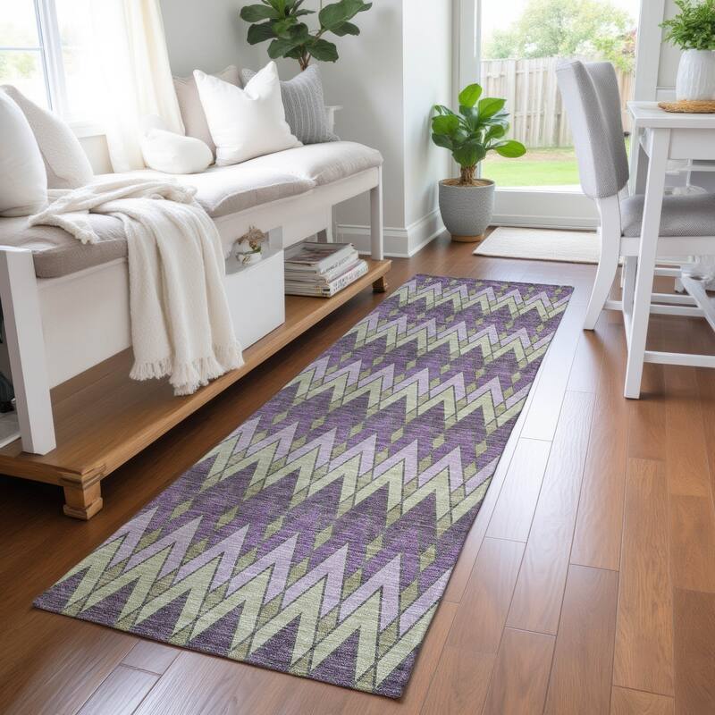 Machine Washable Indoor/ Outdoor Modern Baxter Chantille Rug