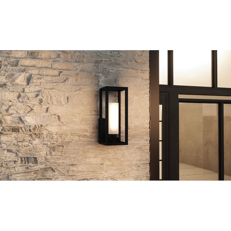 Neville 1-Light Matte Black Outdoor Wall Lantern