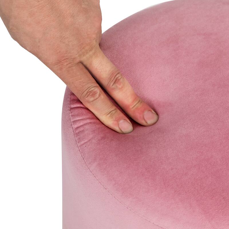 Adeco Footstool Ottoman Vanity Stool with Gold Base