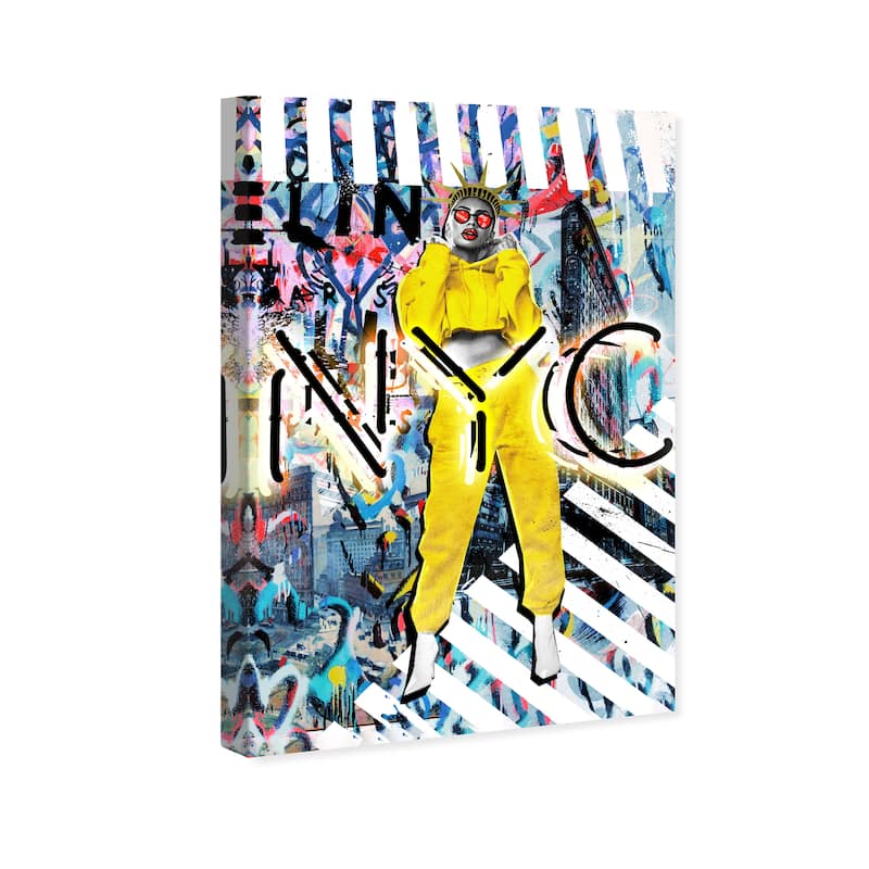 Wynwood Studio 'Liberty of the North' Fashion and Glam Wall Art Canvas Print Outfits - Yellow, Black