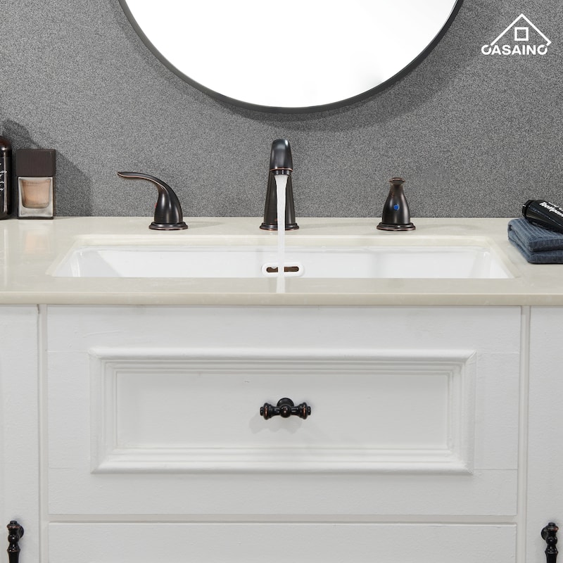 8 in. Widespread Double Handle Bathroom Faucet with Drain Kit Included