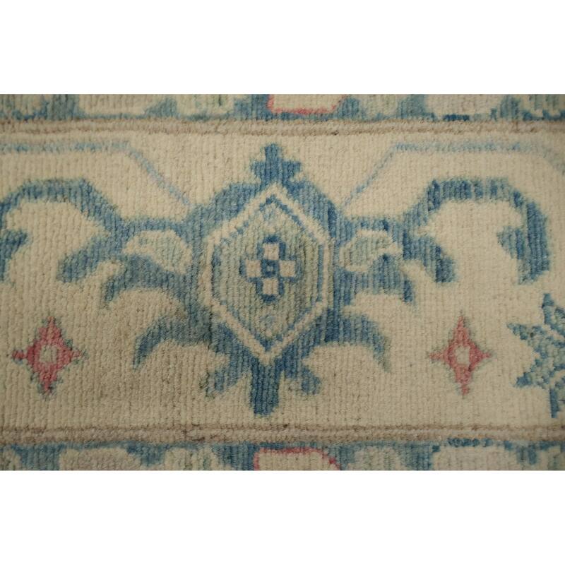 Hand Knotted Oriental 100% Wool Carpet Traditional Geometric Pink Kazak Area Rug - 10' 11'' X 8' 4''