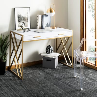 SAFAVIEH Manila Modern Dual-Tone 1-Drawer Desk