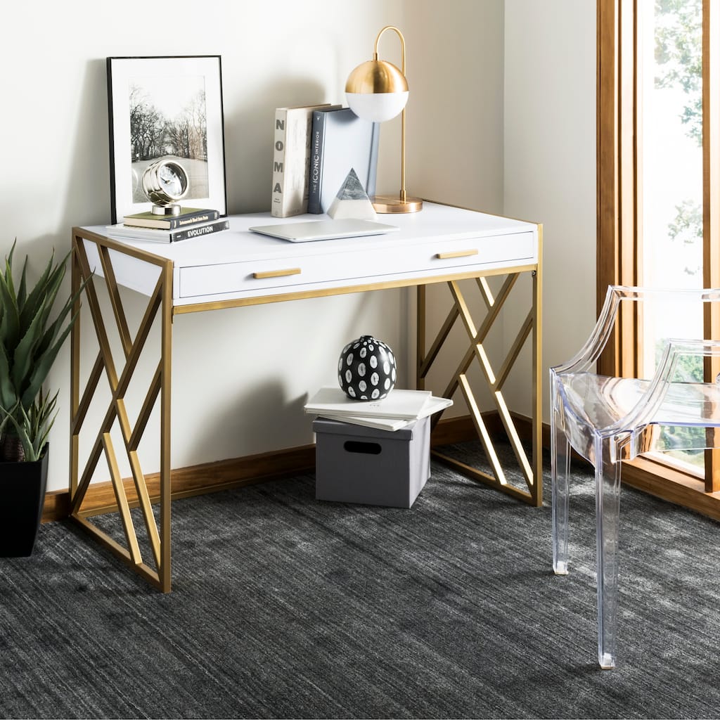SAFAVIEH Manila Modern Dual-Tone 1-Drawer Desk