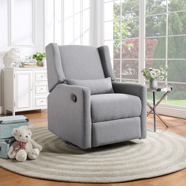 slide 2 of 10, Suite Bebe Pronto Swivel Glider Recliner with Pillow Grey