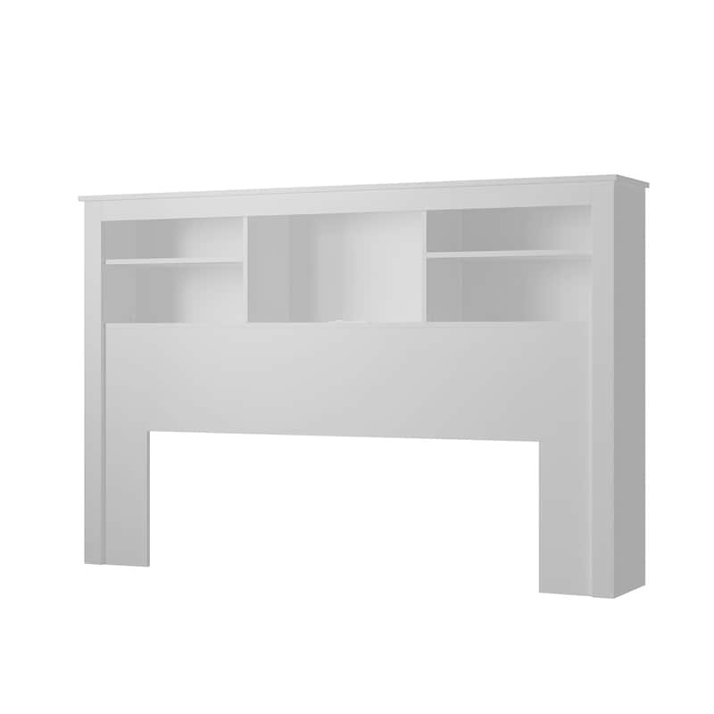65"Timechee Queen Bookcase Headboard RGB Light Adjustable Shelf