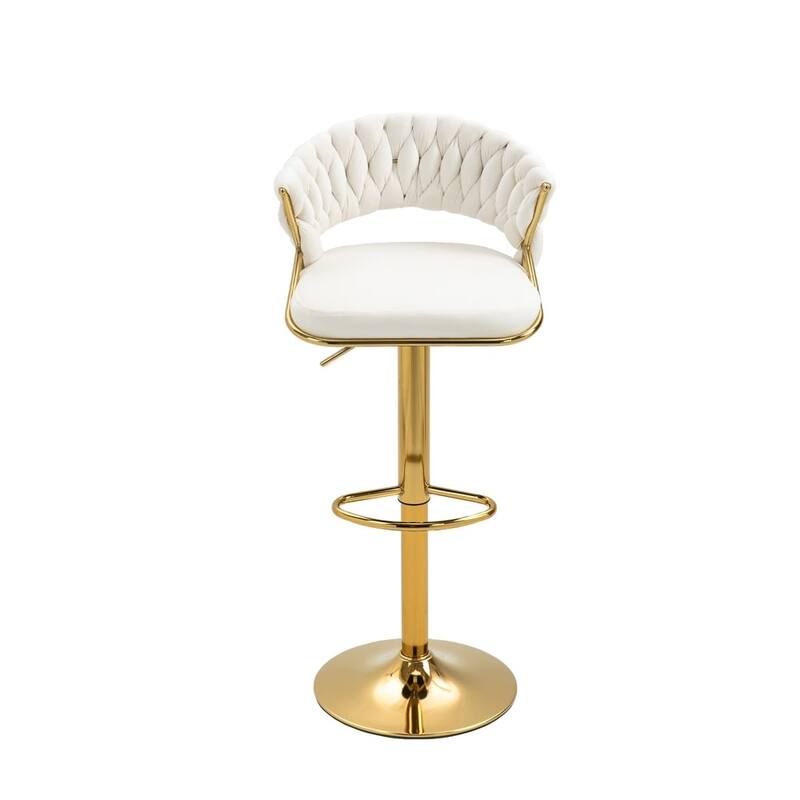 Modern Velvet Counter Bar Stools with Backs(Set of 4)