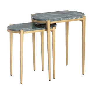 Beckham 2 Piece Marble and Iron Nesting Tables