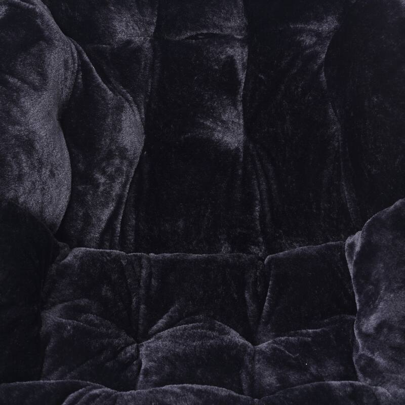 Oversized Folding Upholstered Saucer Chair with Ottoman
