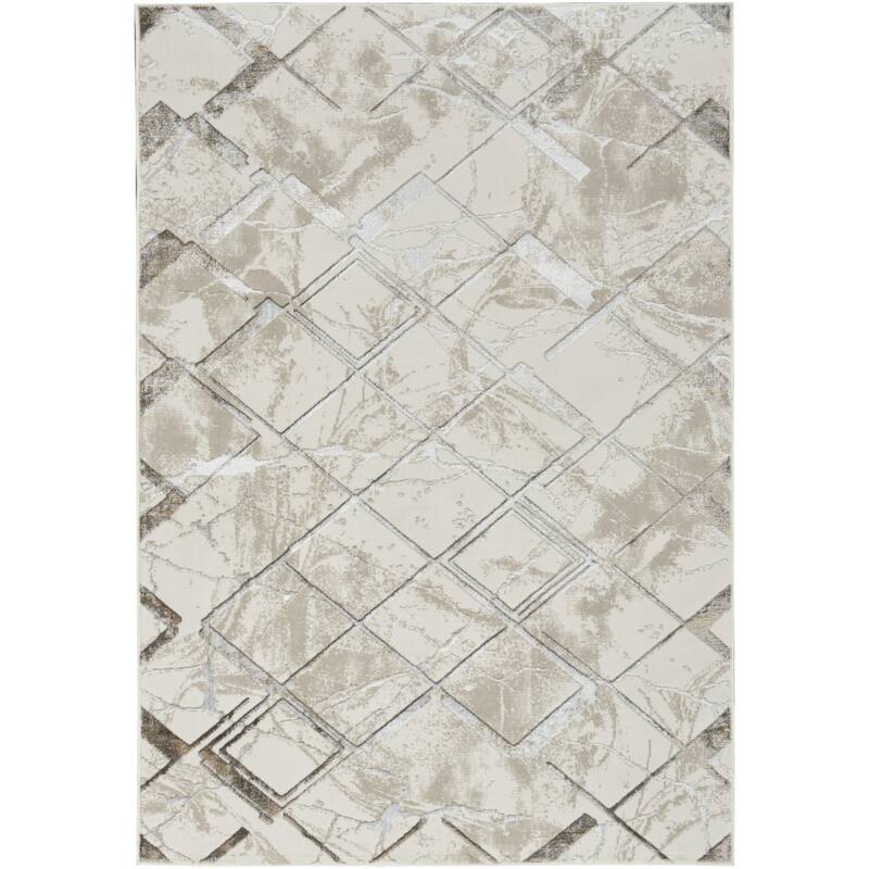 Power Loomed Abstract Modern Non Skid Stain Resistant Area Rug - 71' X '47' X '0.39
