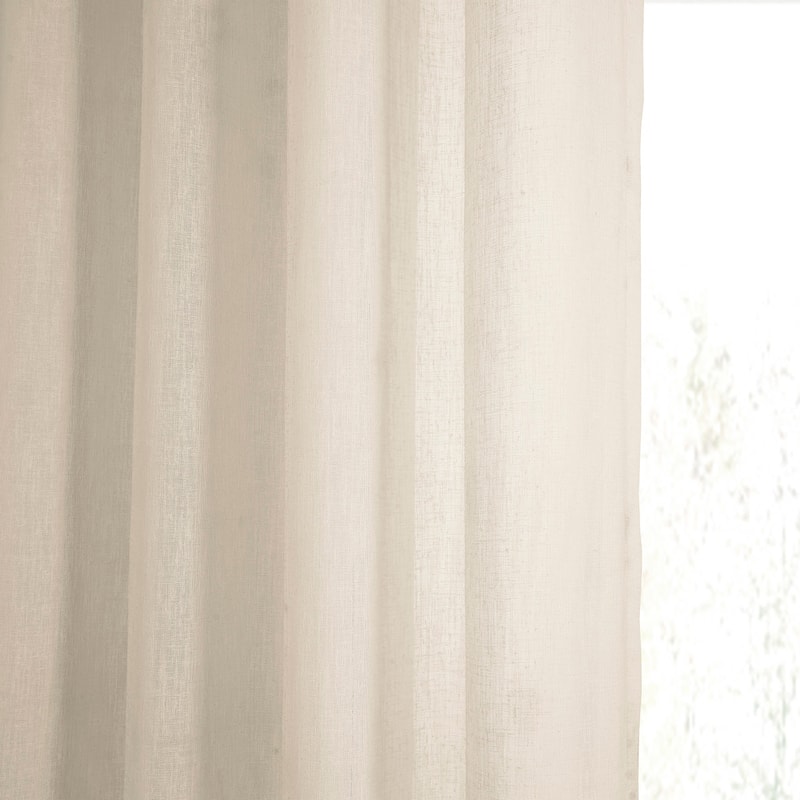 Exclusive Fabrics Grommet Solid Faux-linen Sheer Curtain (1 Panel)