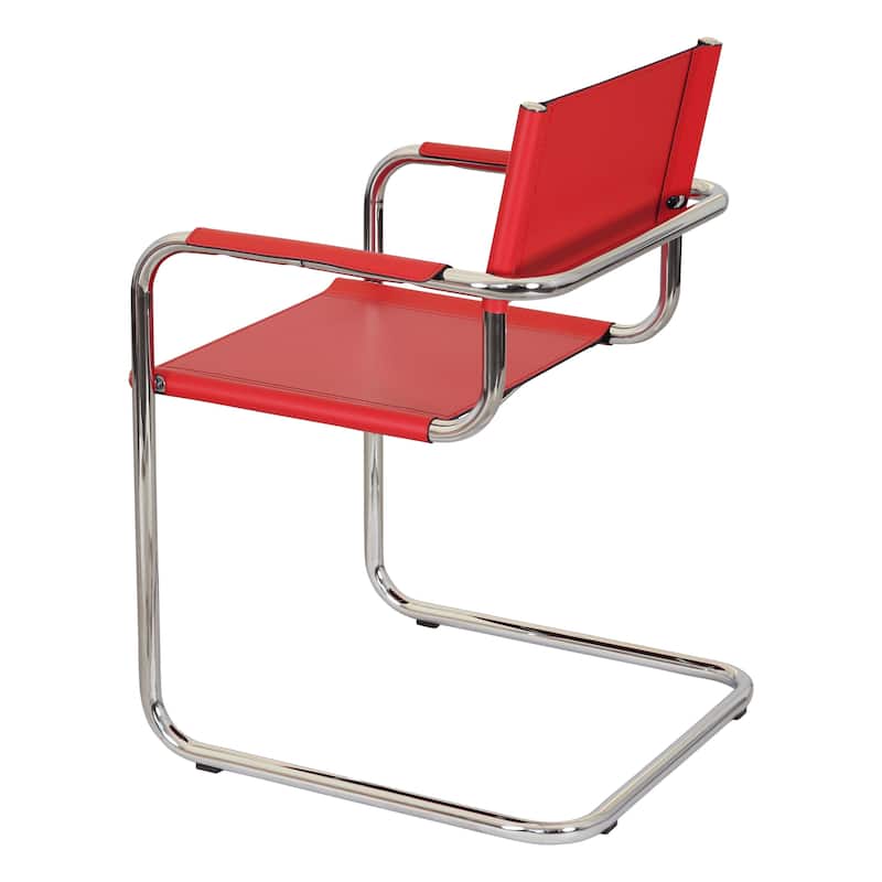 Breuer Chair Company Mart Stam Cantilever Armchair Arm Chair w/ Chrome Frame (Various Bonded Leather Colors)