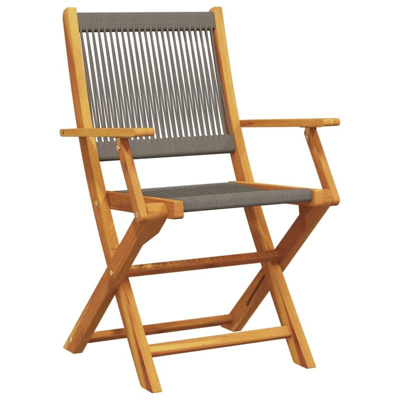 vidaXL Bistro Set Grey Solid acacia wood, polypropylene Standard