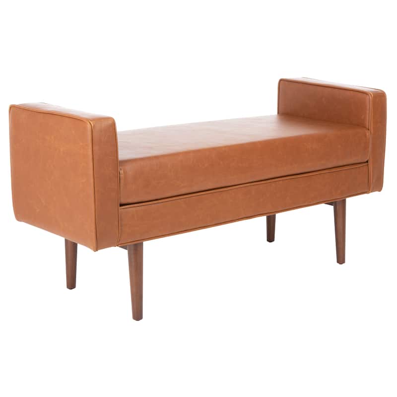 SAFAVIEH Rosalee Mid-Century Modern 25-inch Bench - 49" W x 18" L x 25" H - 49Wx18Dx25H