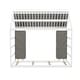 preview thumbnail 22 of 26, Twin Size House Bed Wooden Kids Bed Floor Bed with Fence and Semi-Enclosed Roof, 2 Movable Wardrobes Practical and Functional