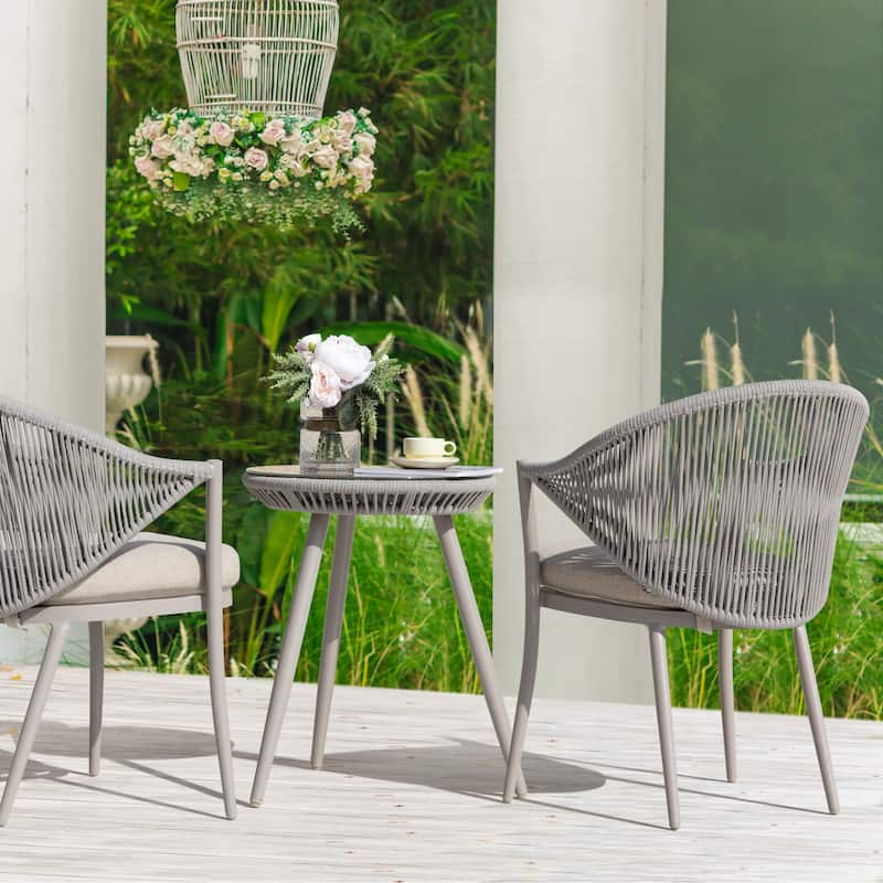 NUU GARDEN Outdoor 3-piece Bistro Set With Cushion