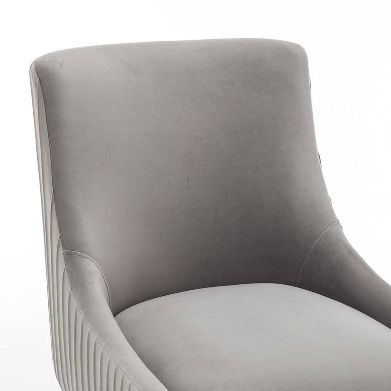 SEYNAR Modern Glam Velvet Black Metal Legs Dining Chair or Vanity Chair Set of 4 with Rear Handle