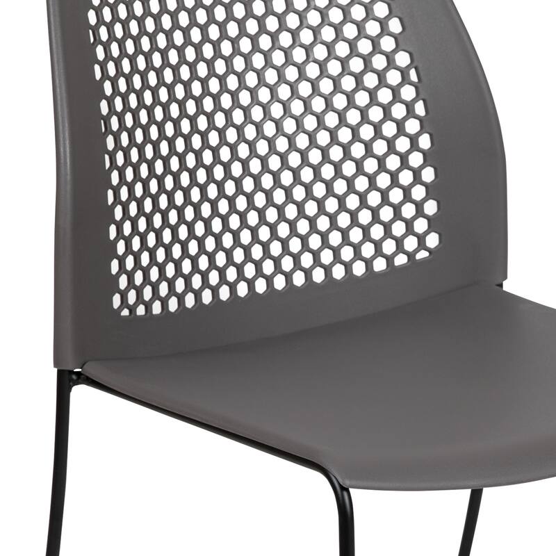 661 lb. Capacity Stack Chair with Air-Vent Back and Powder Coated Sled Base