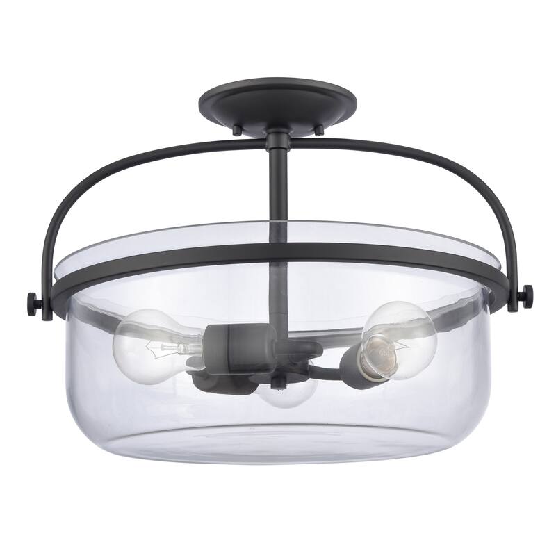 Elk Home Wentworth 17'' Wide 3-Light Semi Flush Mount - Matte Black