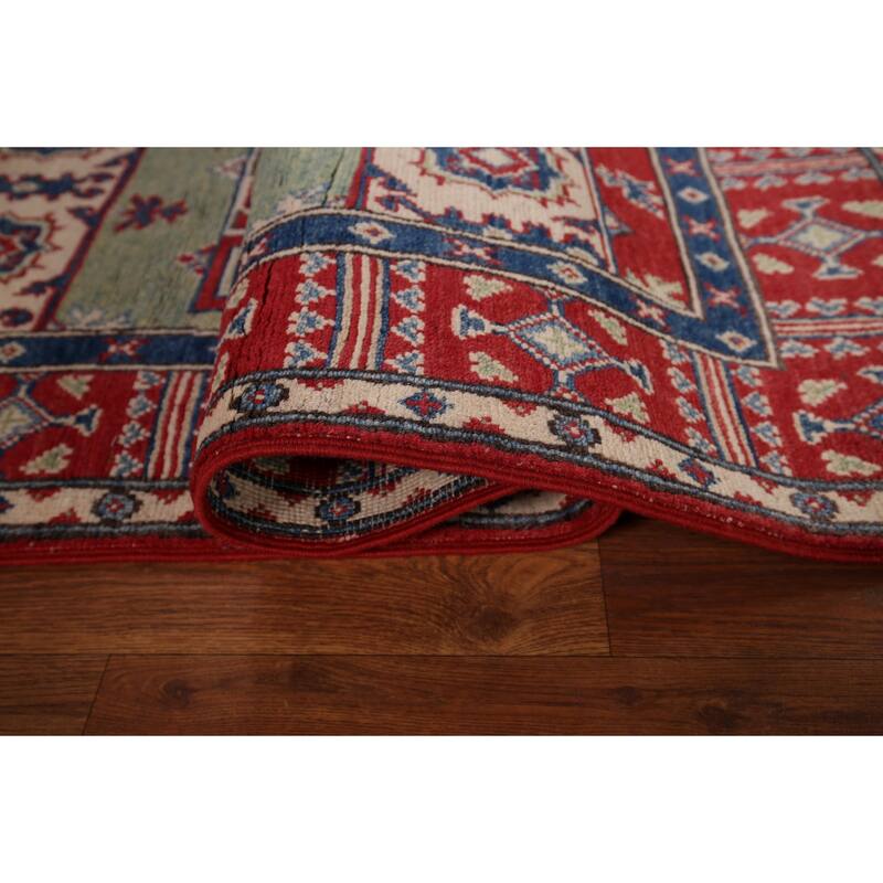 Kazak Foyer Rug Hand-Knotted Oriental Wool Carpet - 3'2" x 5'5"