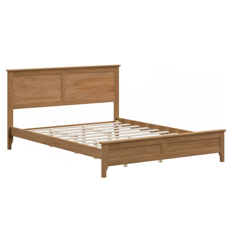 Modern Solid Wood Queen Size Platform Bed