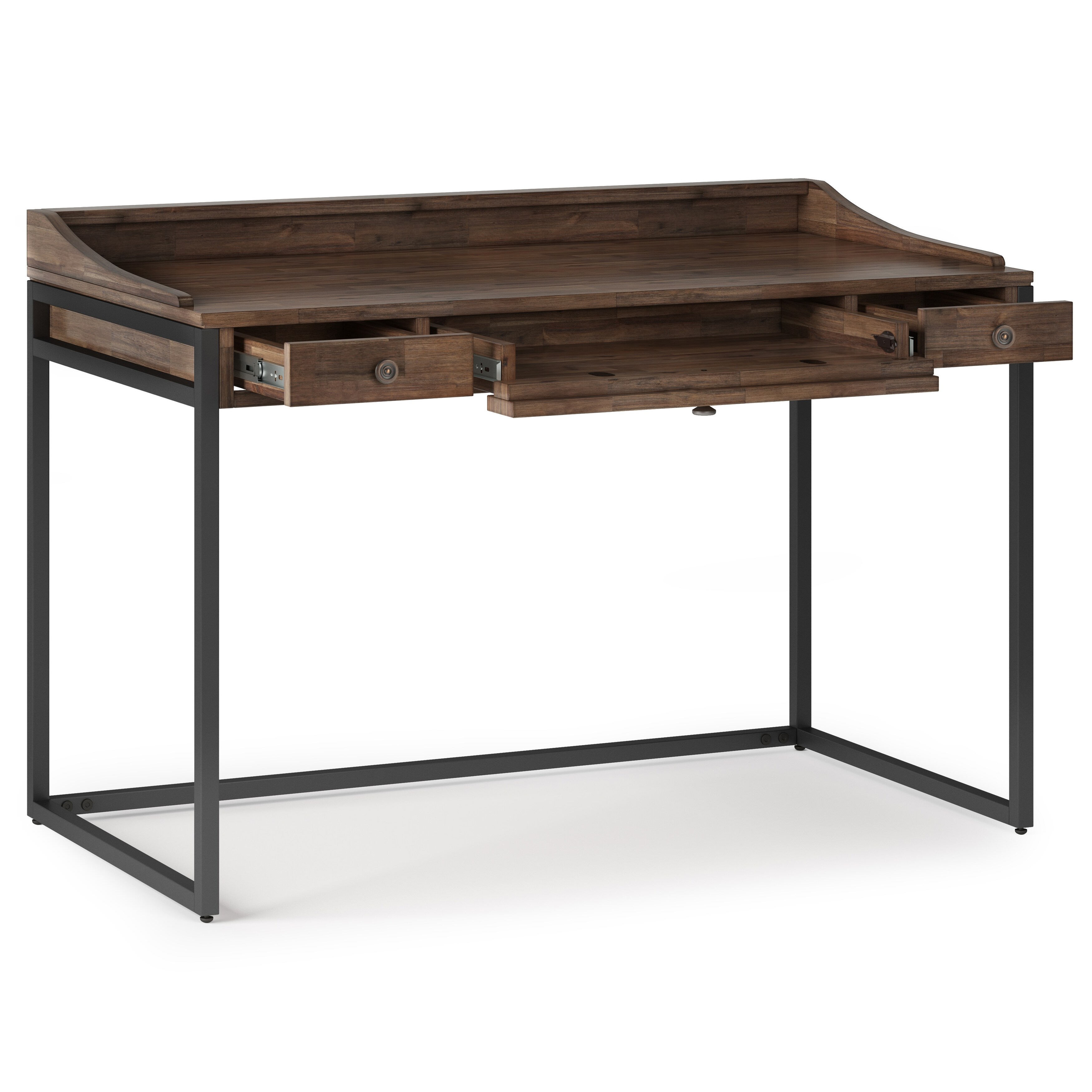 Wyndenhall brinkley solid acacia wood modern industrial 60 inch wide writing office desk hotsell