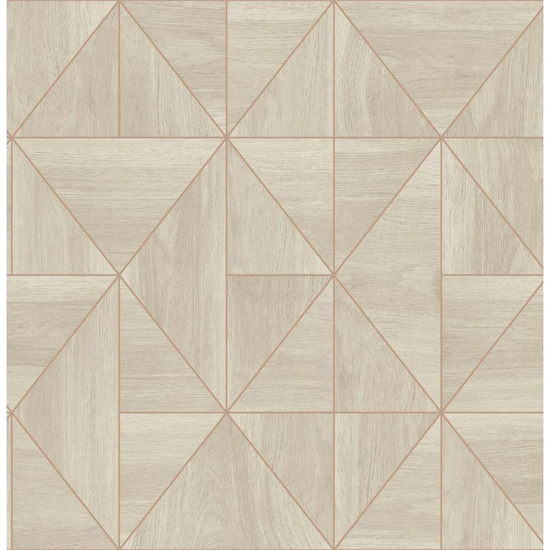 A-Street Prints Cheverny Cream Geometric Wood Wallpaper