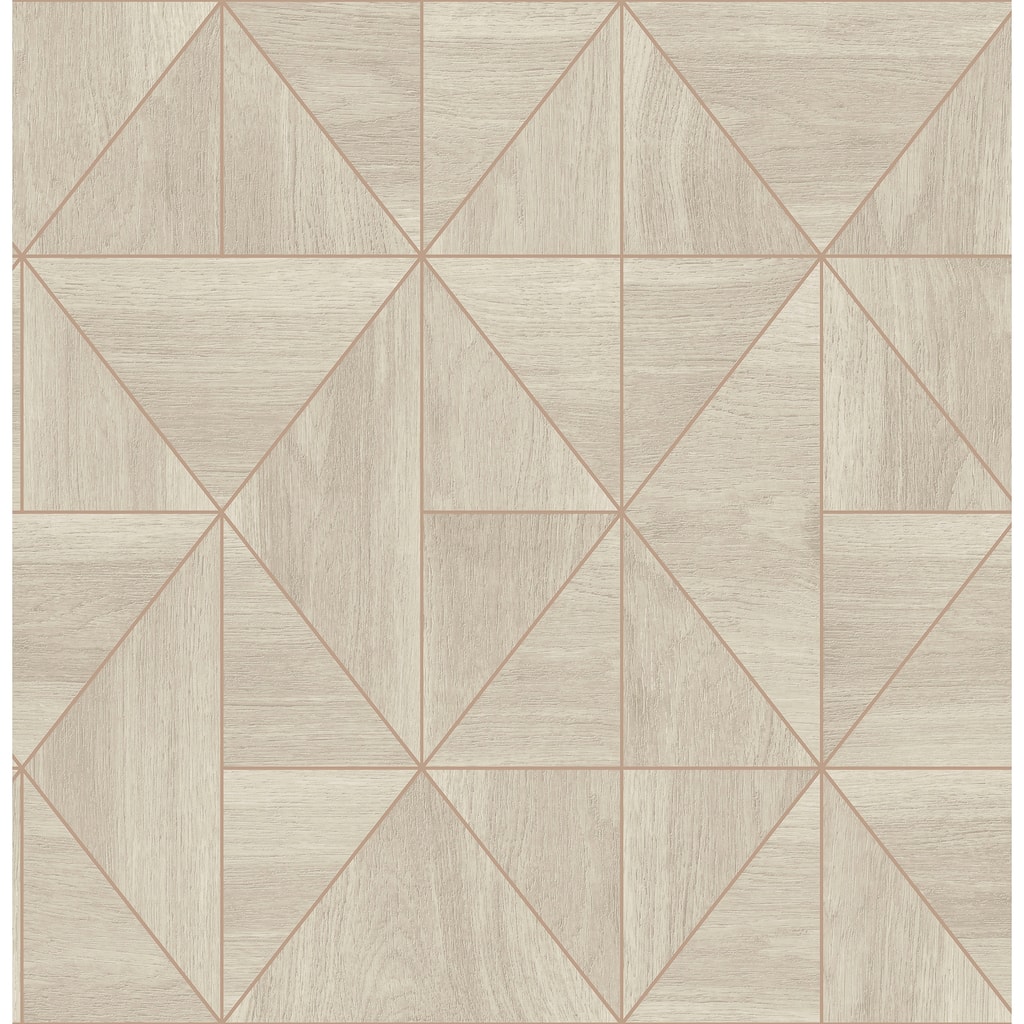 A-Street Prints Cheverny Cream Geometric Wood Wallpaper