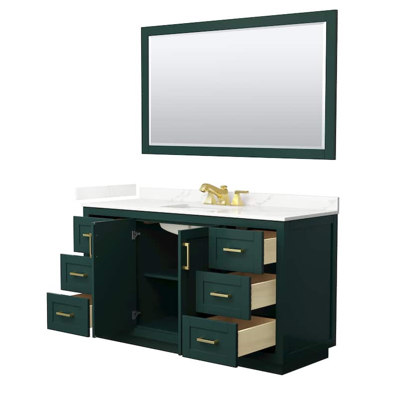 Miranda 60-inch Single Vanity, Quartz Top, 58-inch Mirror