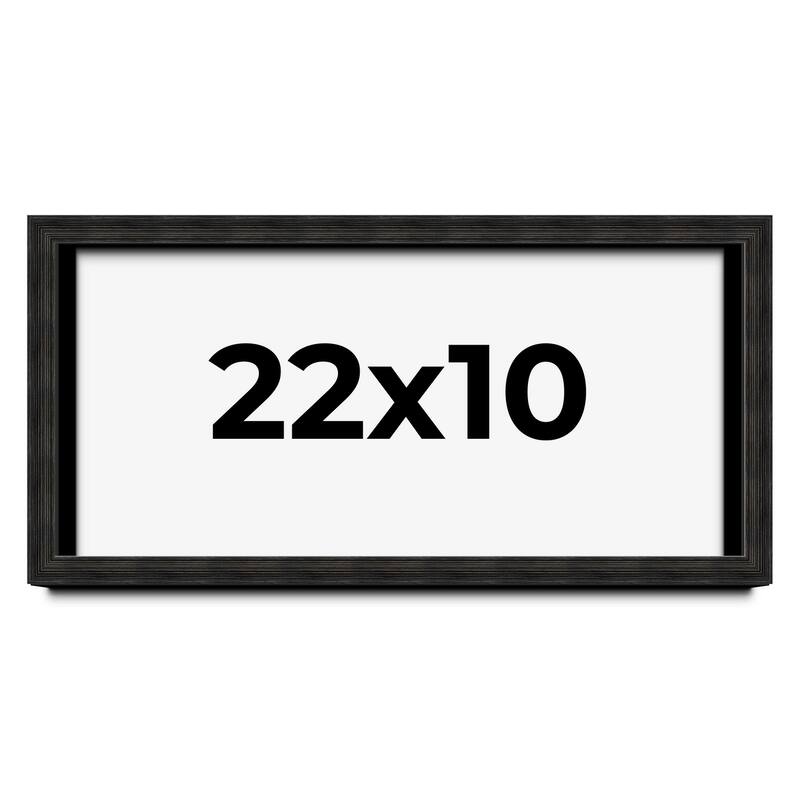 22x10 Shadow Box Black Rustic Barnwood Display Frame | 1.125 Inch
