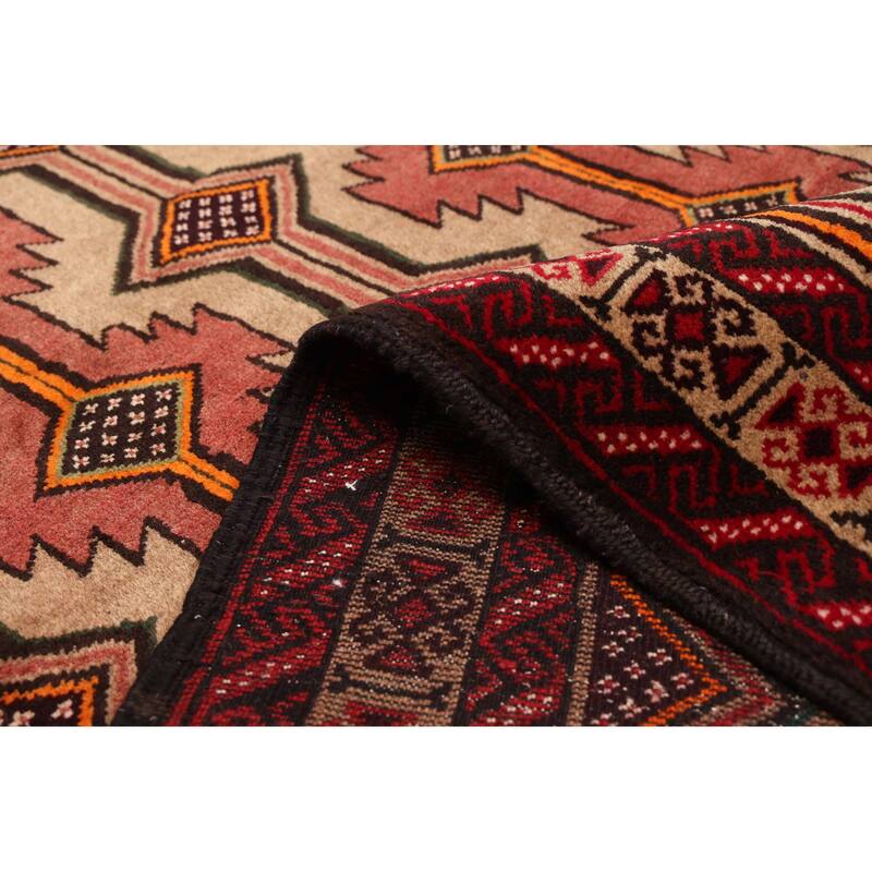 ECARPETGALLERY Hand-knotted Baluch Tan Wool Rug - 3'7 x 6'0