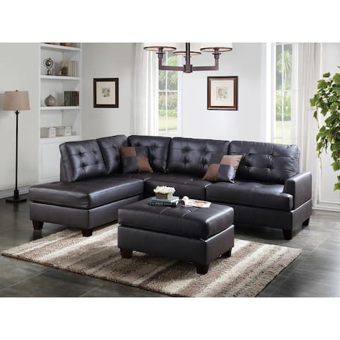 3 Piece Sectional Sofa with Ottoman
