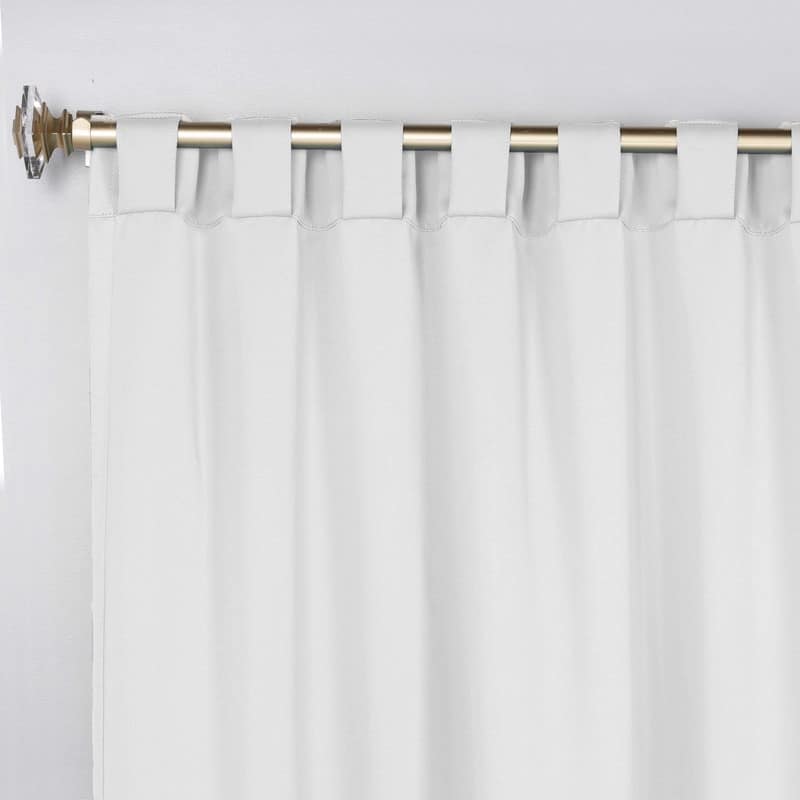 Superior Solid Machine Washable Room Darkening Blackout Curtains with Back Tabs, Set of 2