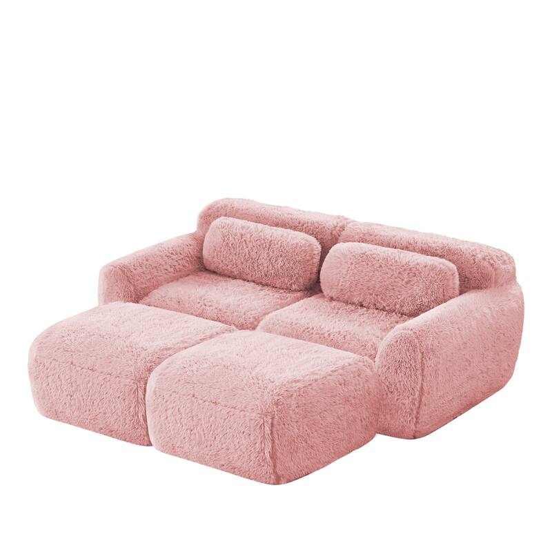 Anmytek Modular Sectional Sofa with Chaise - No Assembly Required, Plush Fabric
