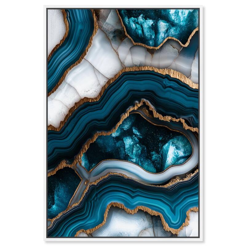 Teal Tectonic III Canvas by Art Remedy - White - 16" x 24"