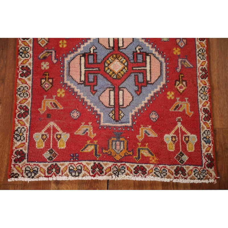 Abadeh Persian Vintage Square Area Rug Handmade Wool Carpet - 2'1"x 2'4"