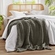 preview thumbnail 37 of 93, Madison Park Hand Made Chunky Double Knit Throw Blanket Charcoal