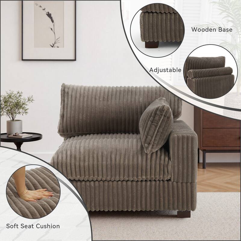 Cotton Flannel corner Sofa Armless Modular Sectional Sofa Seamless Combination
