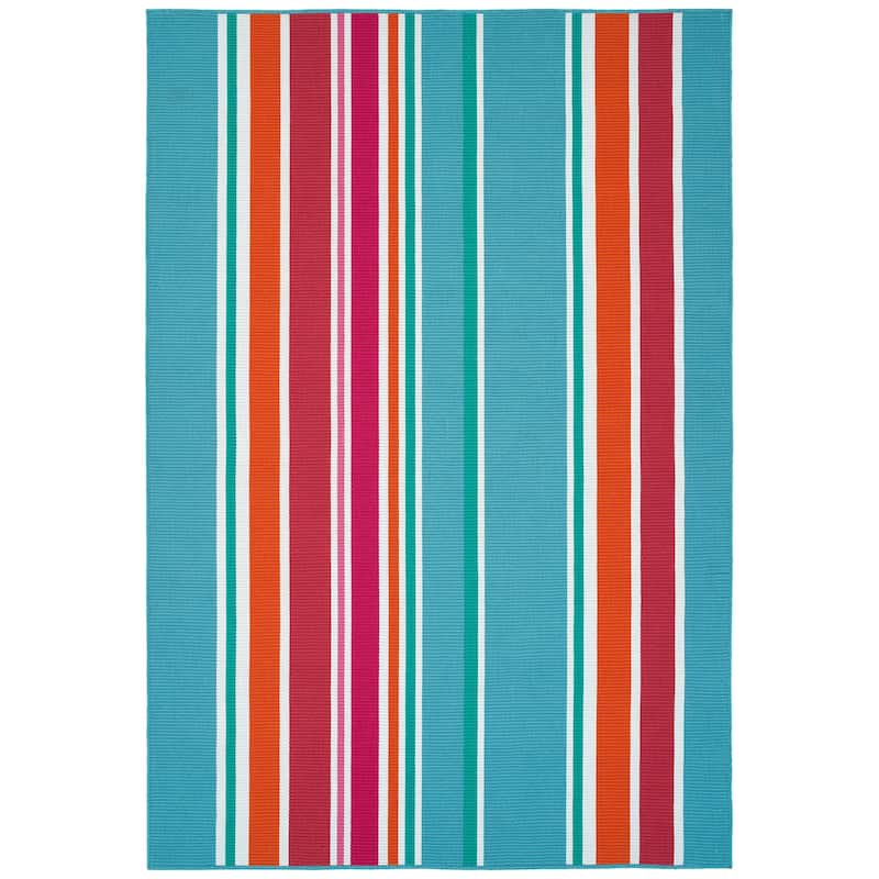 Voavah Lt Blue Hand-Made Flatweave Indoor/Outdoor Area Rug - 8' x 10'