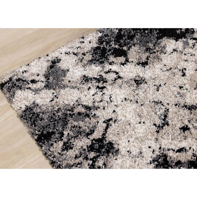 Miley Collection - Beige/Grey Abstract Area Rug