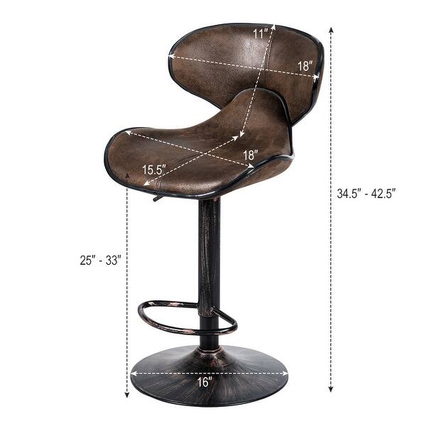 Shop Costway Set Of 2 Adjustable Bar Stools Swivel Bar Chairs With Overstock 31042281