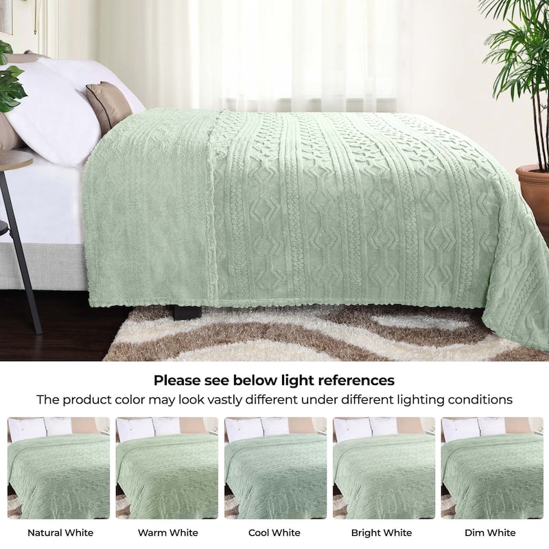 Superior Arctic Boho Jacquard Plush Fluffy Fleece Blanket