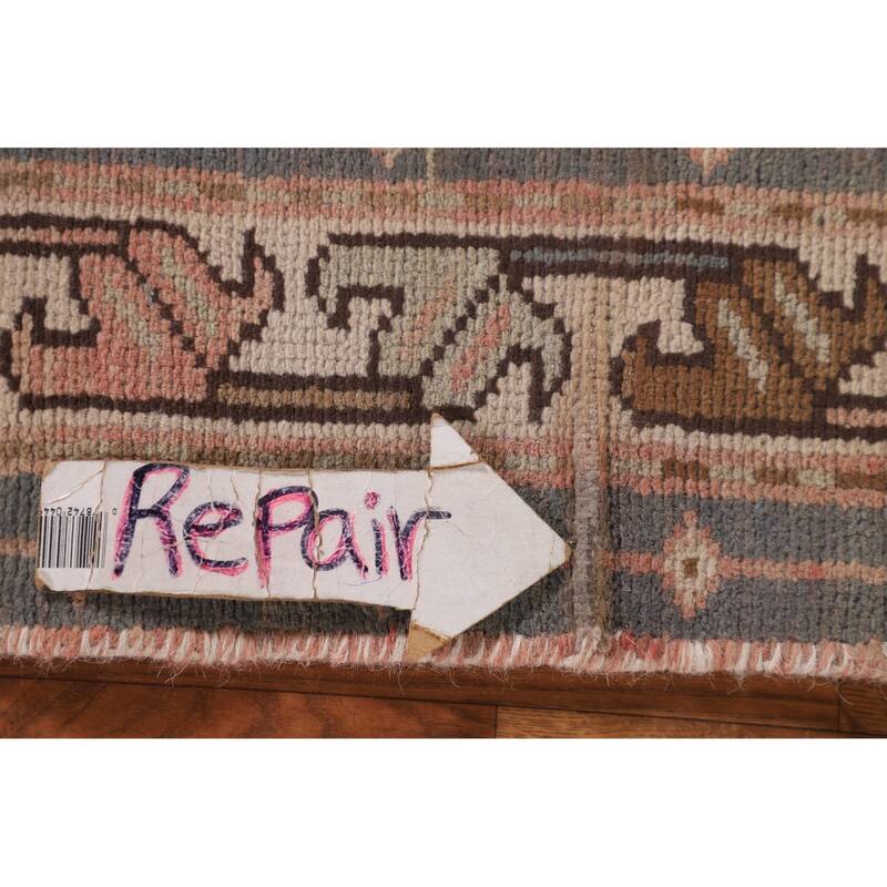 Orange Ardebil Persian Vintage Runner Rug Hand-Knotted Wool Carpet - 3'0" x 10'0"