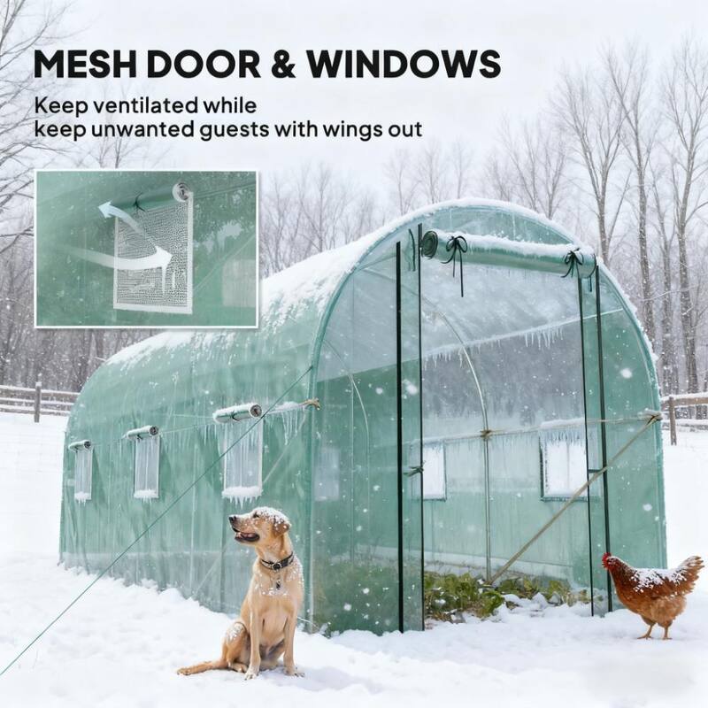 GDFStudio Outdoor Veyra Walk-In Greenhouse with PE Cover and Reinforced Frame