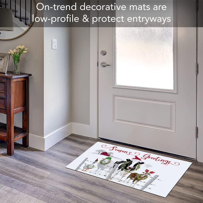Holiday Greeters Indoor/Outdoor Entryway Mat Made in The USA Low Profile Protective Non-Skid Rubber Backing, 29.5" by 17.75"