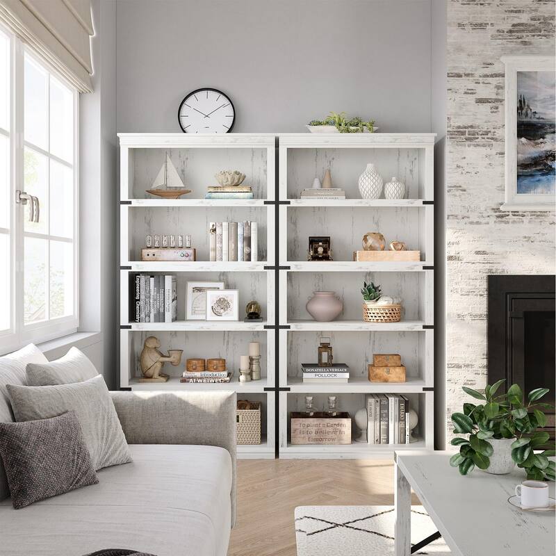 5 Tier Bookcase Modern Farmhouse Book Shelf