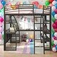 preview thumbnail 2 of 7, Full Size Loft Bed With Shelves,Desk,Sockets,USB Ports,Wireless Charging